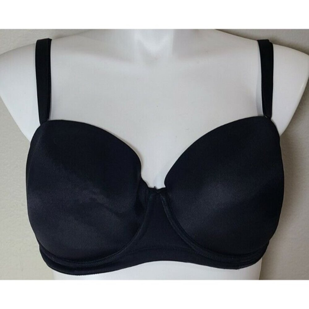 Cacique Underwire Multi Way Convertible Strapless Bra Black Straps Included 40DD